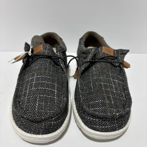 Hey Dude Men’s Wally Plaid Grey Slip-On Shoes, Size 8 M